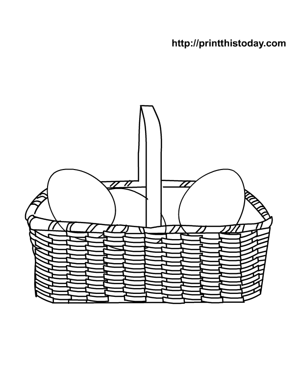 easter eggs in basket coloring pages. Free printable easter eggs