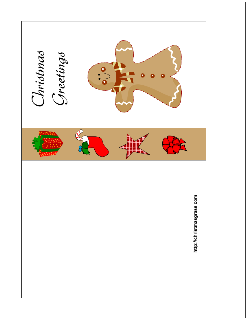 Free Printable Christmas Card With Gingerbread Man