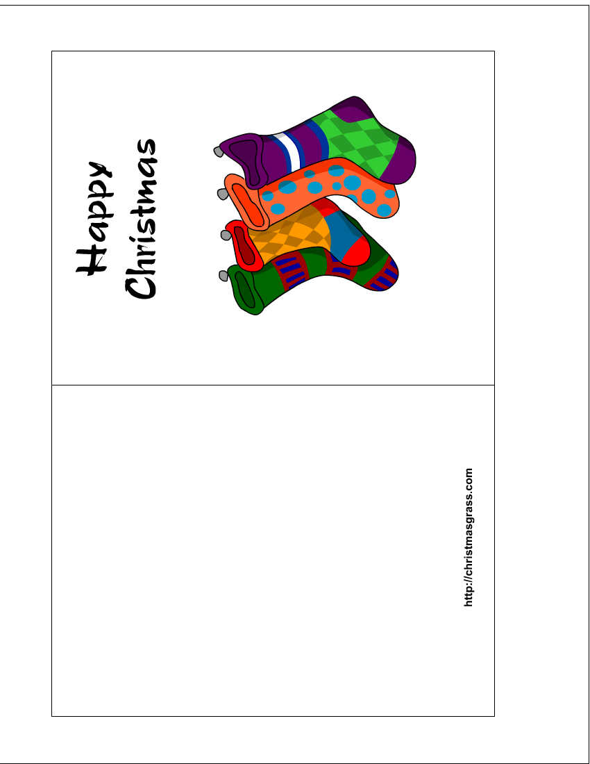 Free Printable Holiday Greeting Card With Stockings