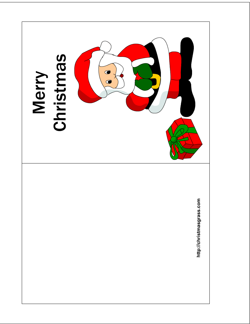 Free Printable Christmas Card with Charming Santa