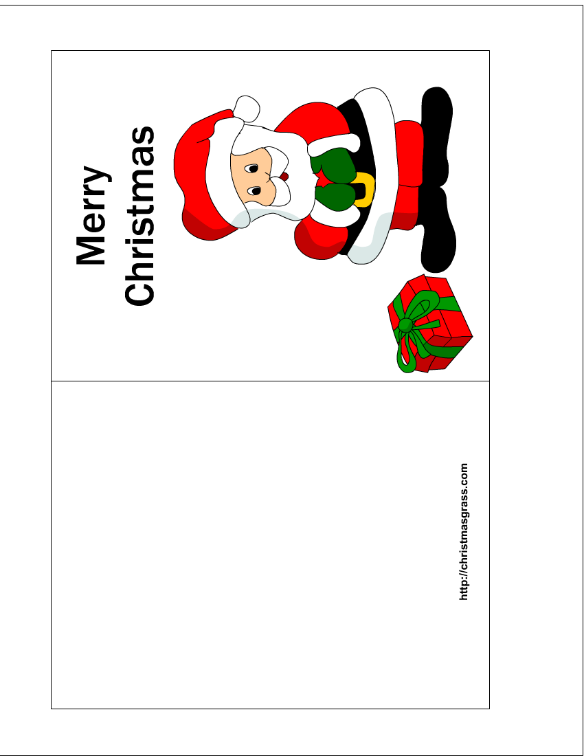 Free printable Christmas Card with Charming Santa