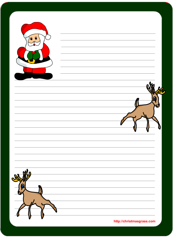 Free printable Letter pad Christmas Stationery with Santa