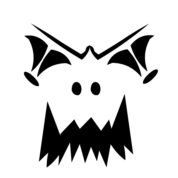 a-black-and-white-drawing-of-an-evil-face-with-spikes-on-it-s-teeth