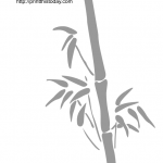 wall stencil with bamboo image repeat pattern