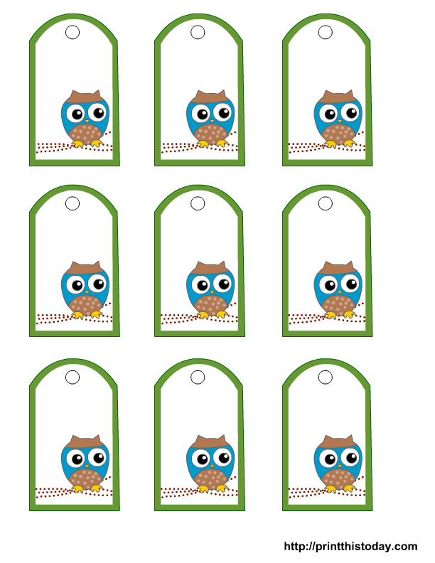 Free Owl Baby Shower Favor Tags Templates