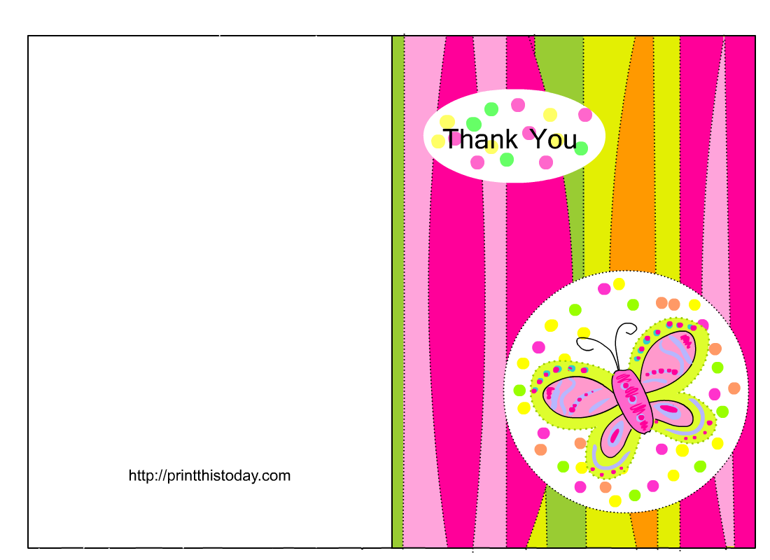 Butterfly Baby Shower Thank You Cards (Free Printable)