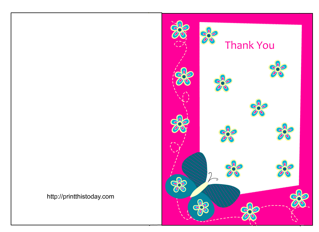 Butterfly Baby Shower Thank You Cards (Free Printable)