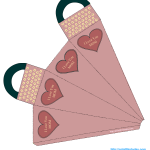 Free Printable Mother's day favor bag with hearts and flowers