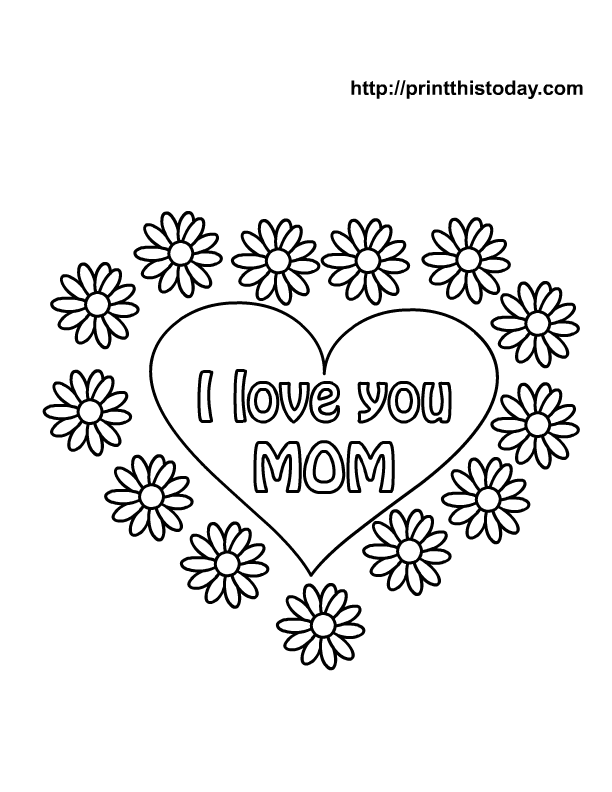 i love you coloring pages flowers - photo #20