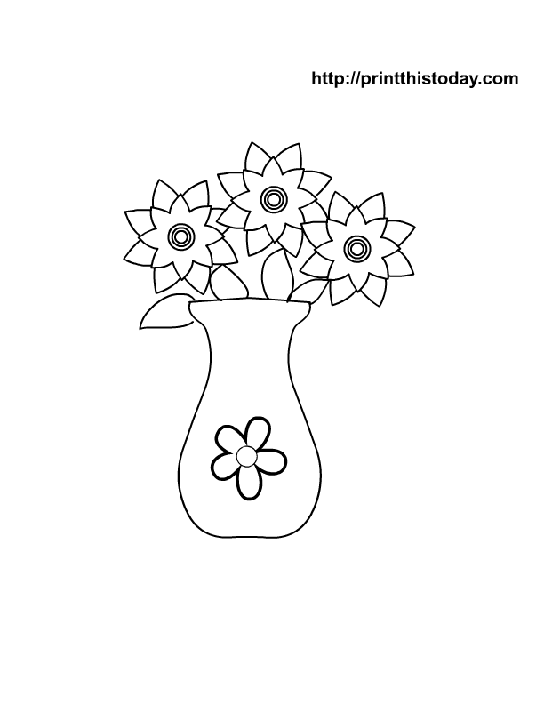 coloring pages of flowers in a vase. A coloring page with flowers
