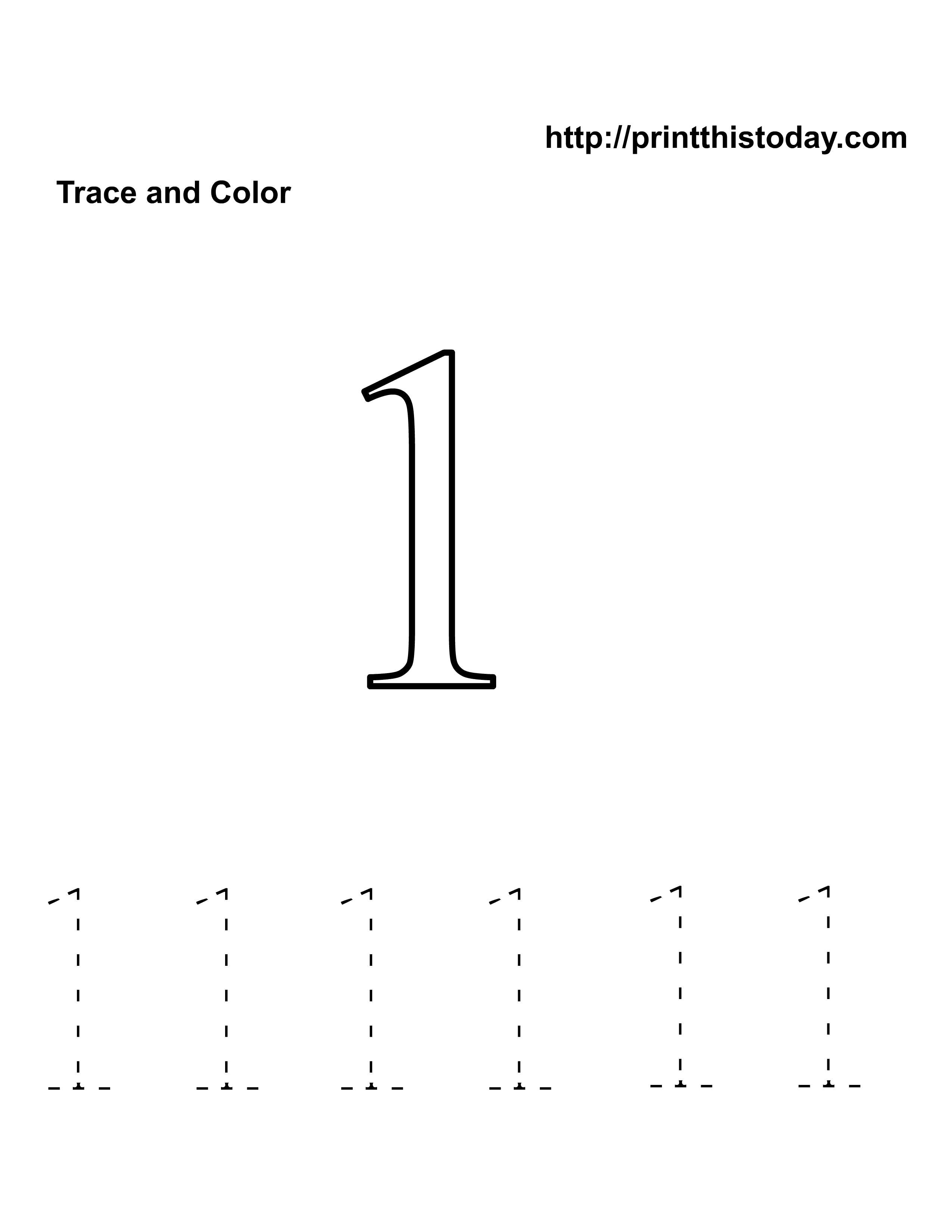 Number 1 Worksheets For Preschool Pdf Free Download