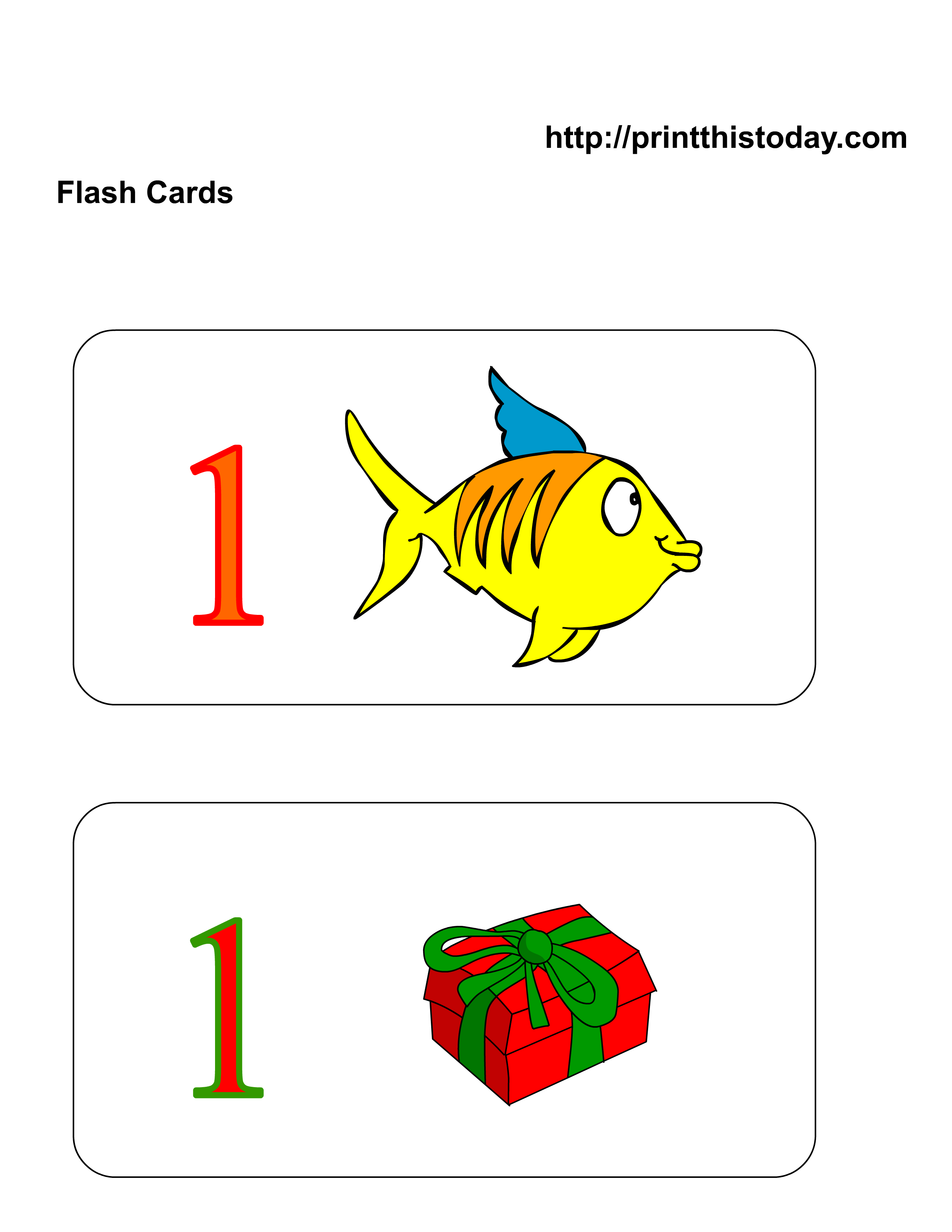 Free Printable Kindergarten Math FlashCards