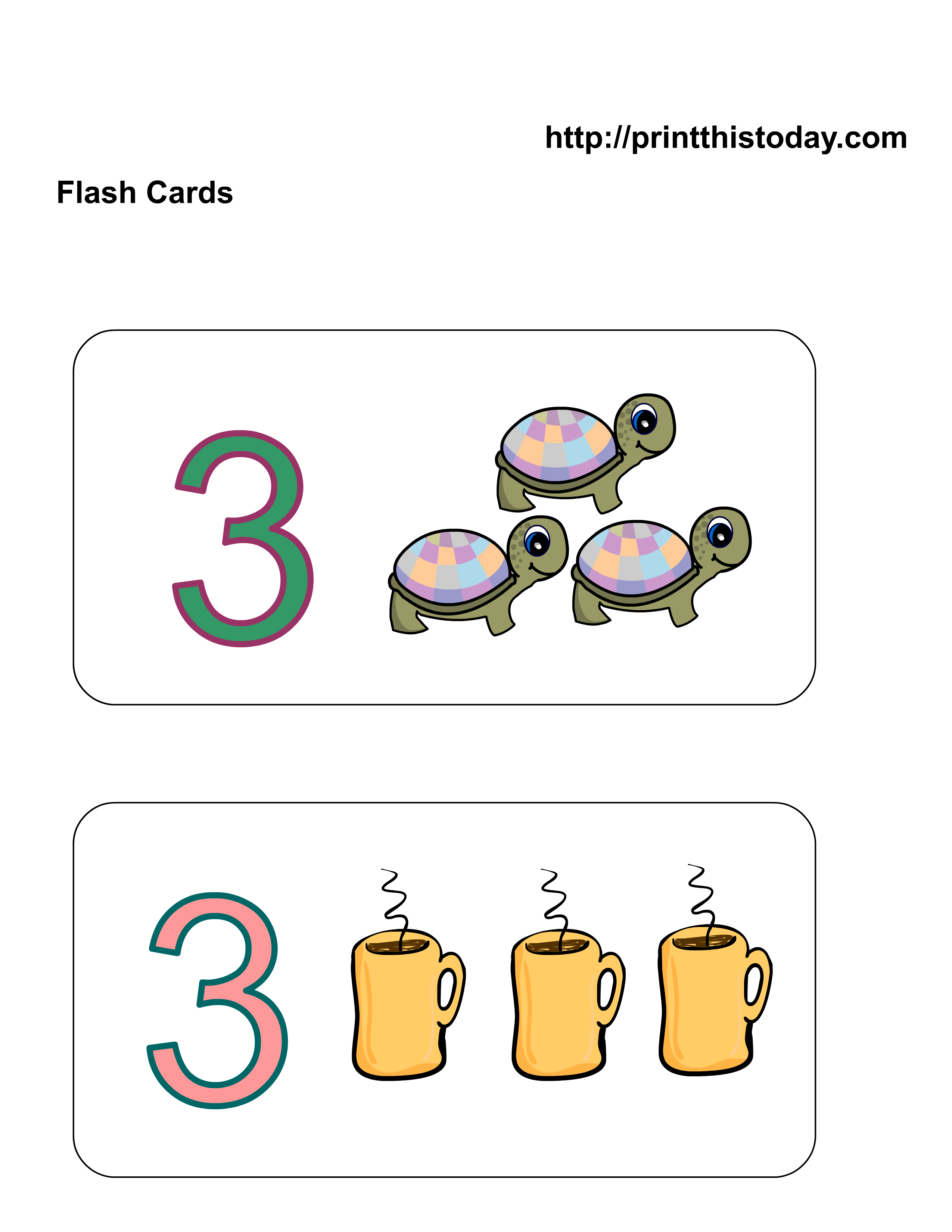 Free Printable Kindergarten Math FlashCards