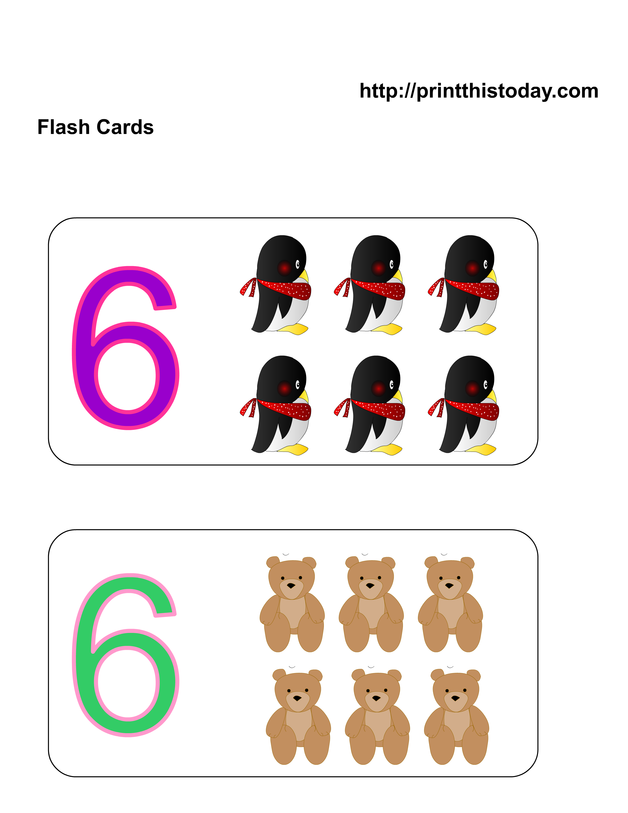 Free Printable Kindergarten Math FlashCards