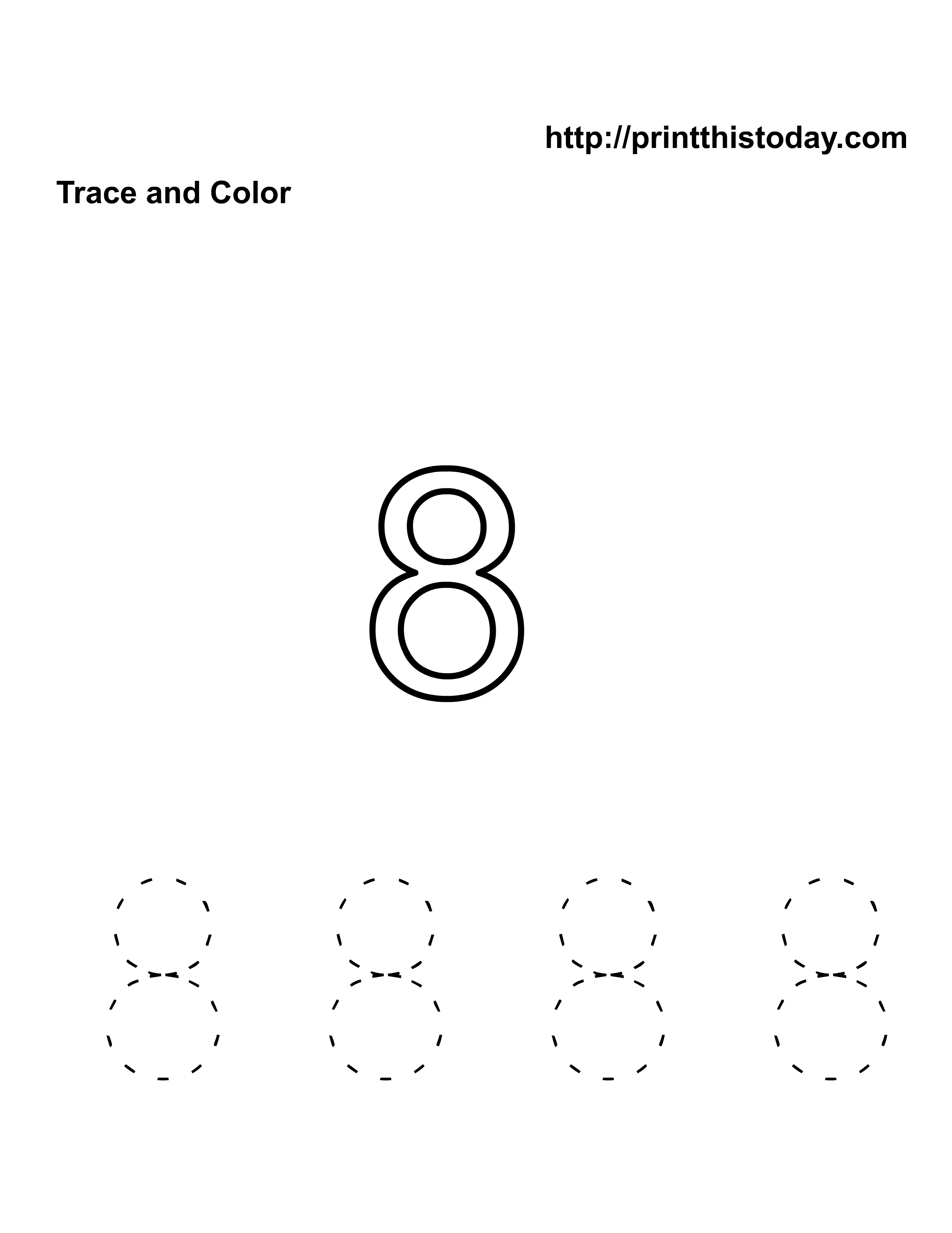 Free Number Eight Worksheets