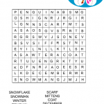 Free Printable Winter word search Game