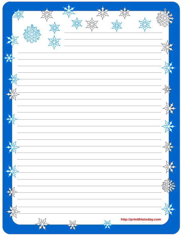 Winter Writing Template Printable Free