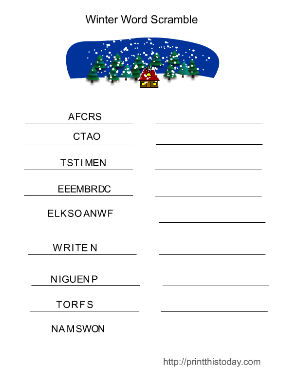 Free Printable Winter Activities and Puzzles | Print This Today