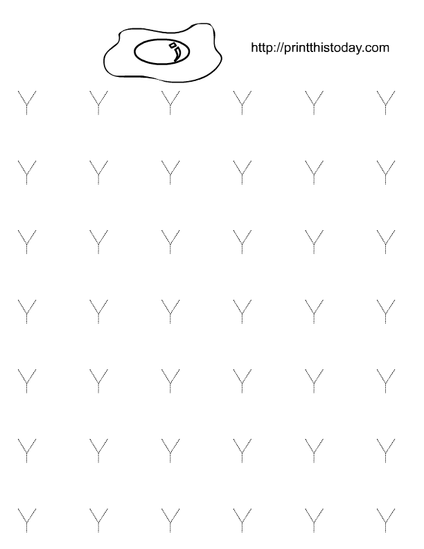 Free Printable Letter Y Tracing Worksheets