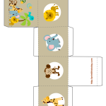 Safari or Jungle themed baby shower favor box