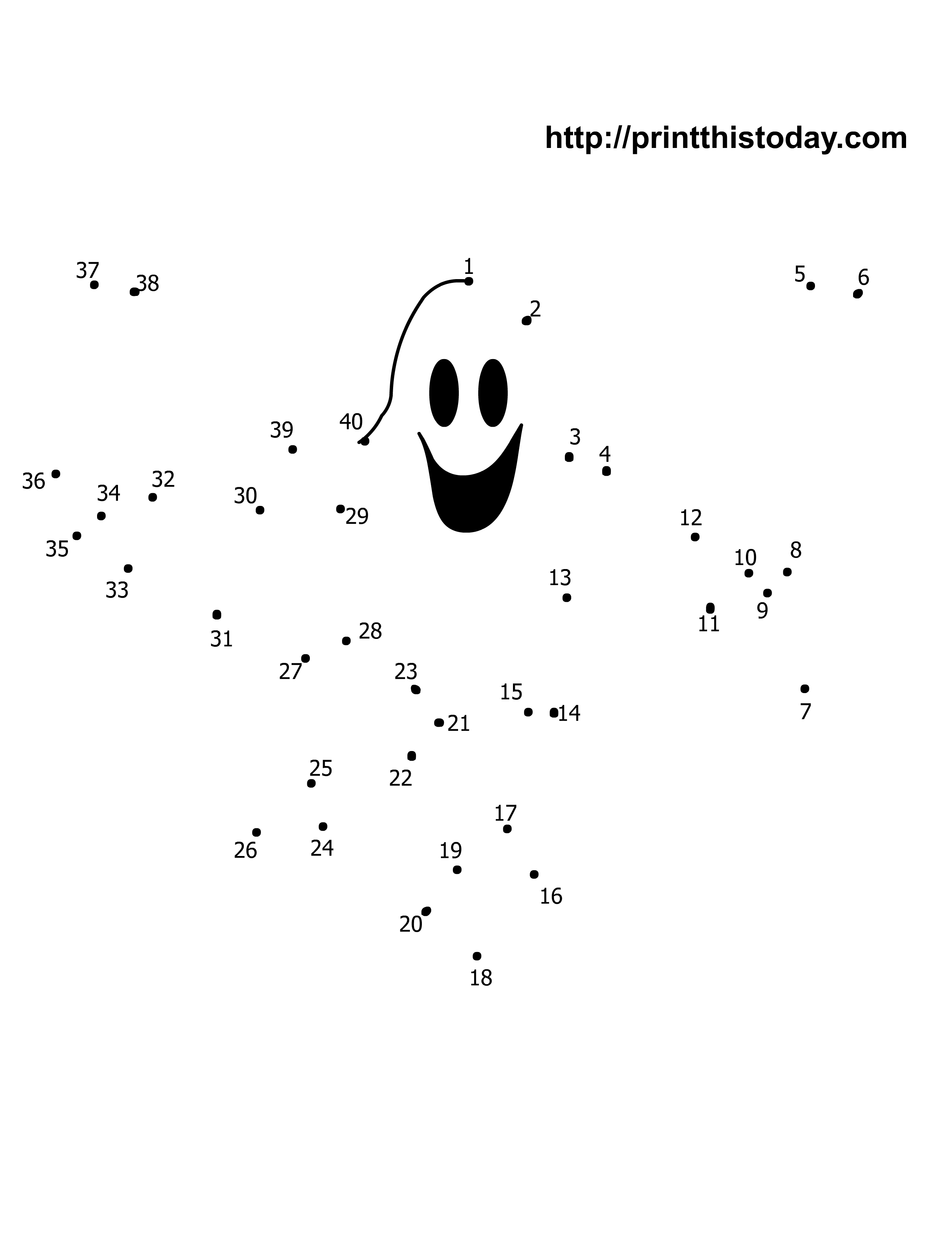 Halloween dot to dot Free Printable