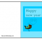 Free new year card with cute bird