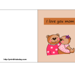 Free printable mother's day card with teddy bears