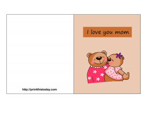 Free printable mother's day card with teddy bears