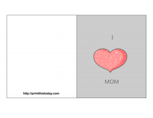 free printable mother's day card with heart