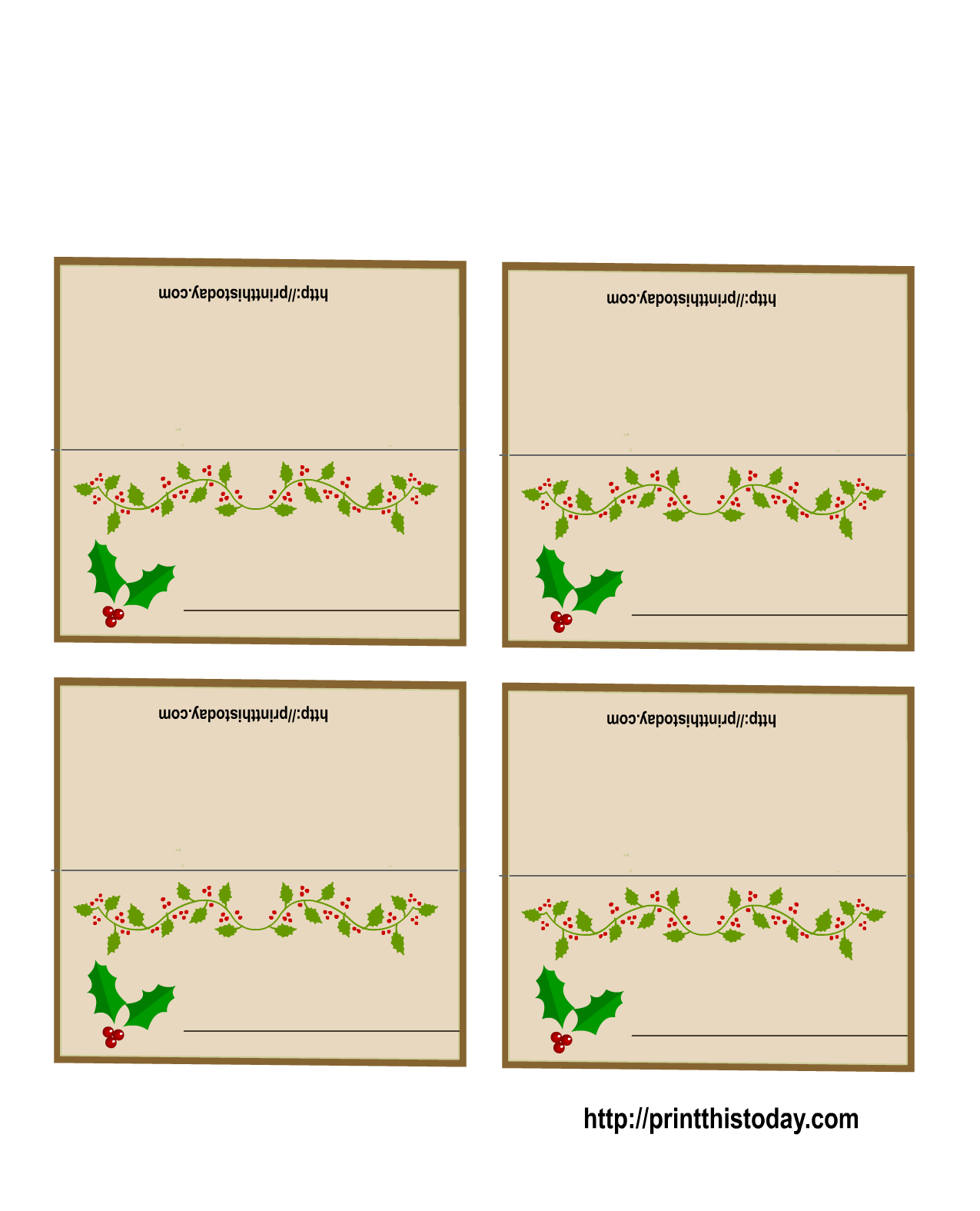 Free Christmas Printable Place Cards