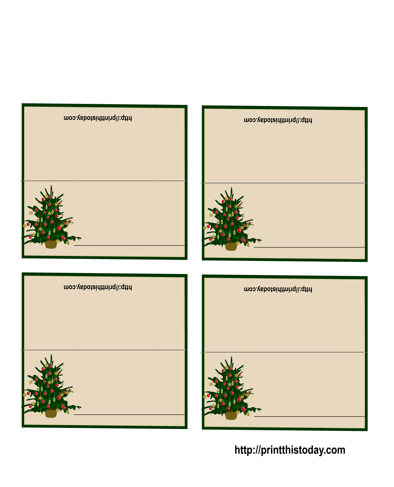 Free Template For Christmas Place Cards