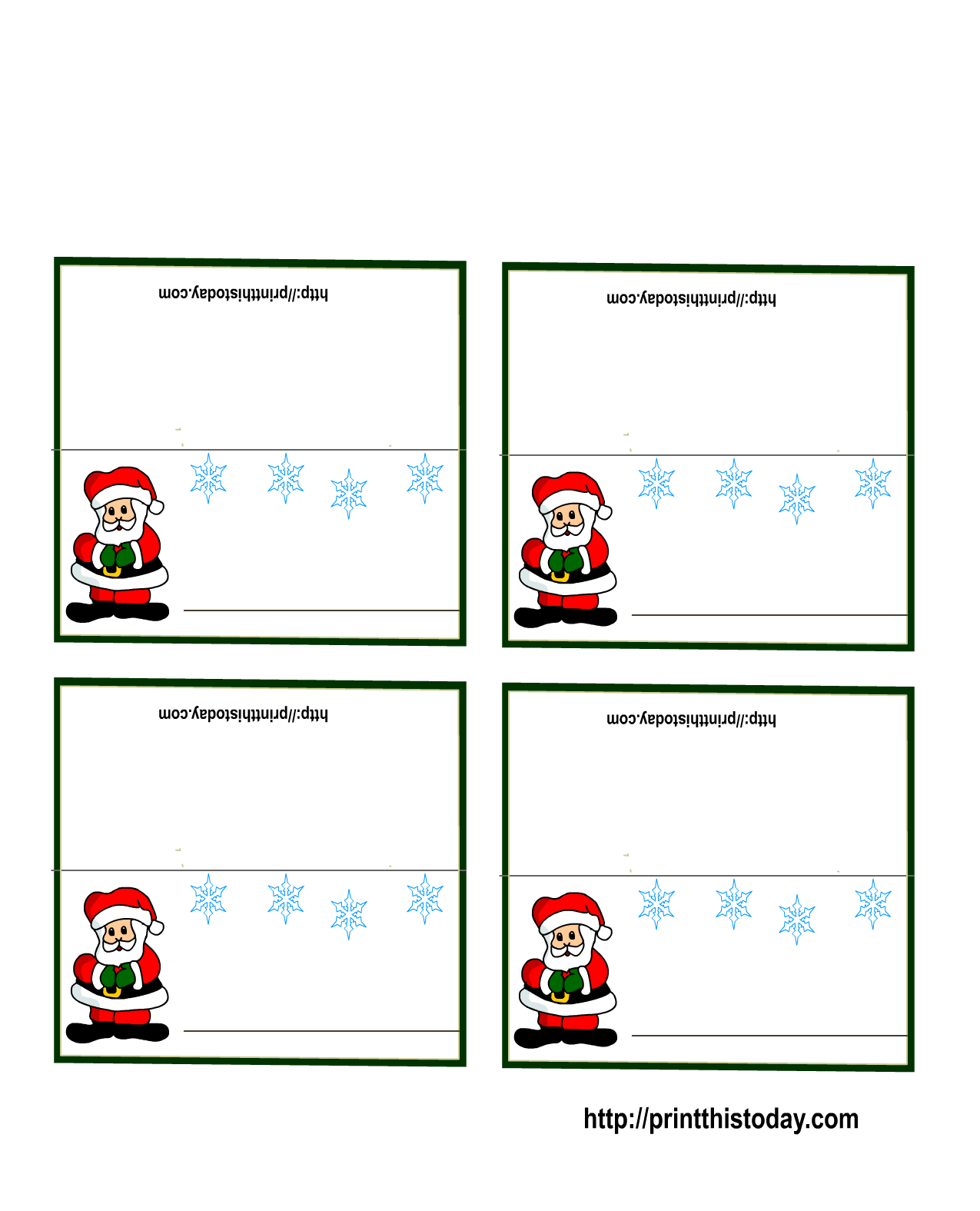 Free Printable Christmas Place Cards