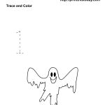 Free Printable Number one Halloween Math Worksheet
