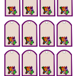 Christmas gift tags with stockings