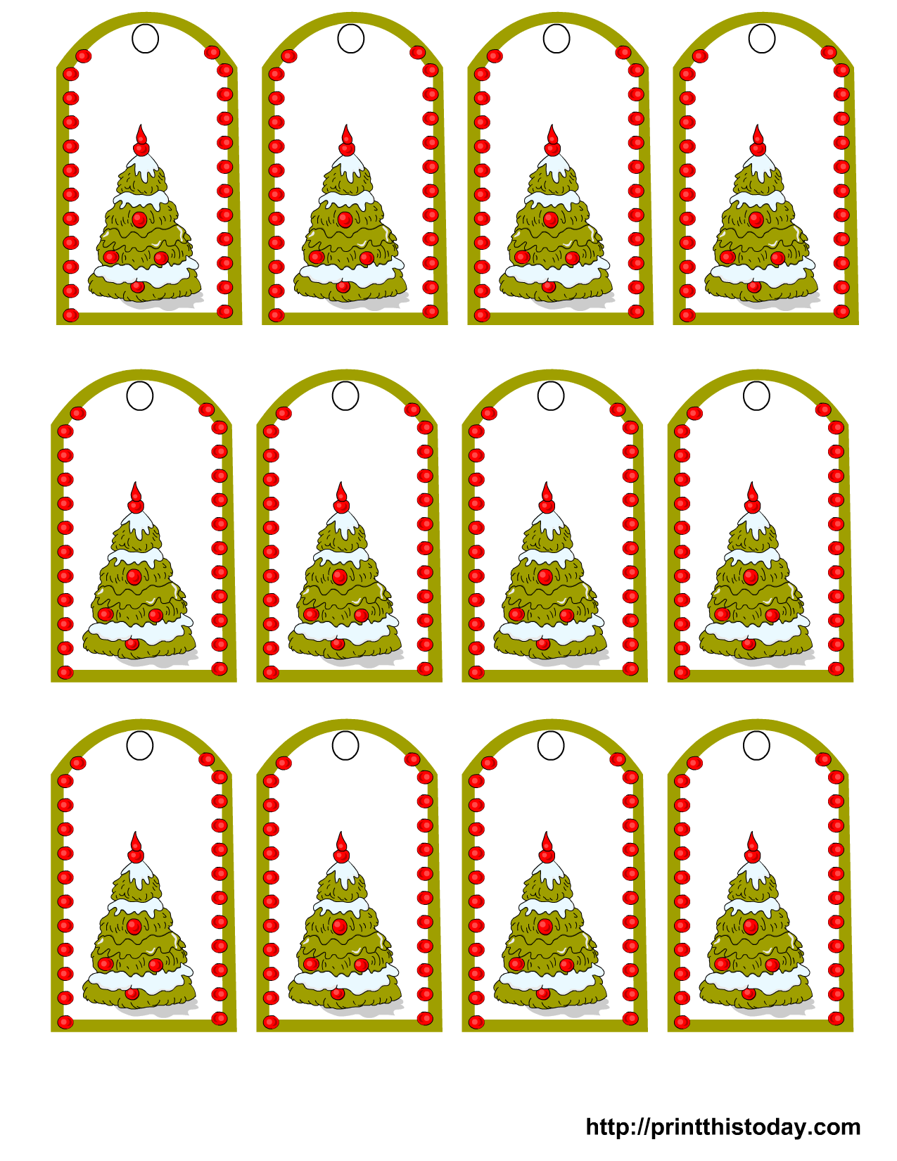 Gift tags with Christmas tree design