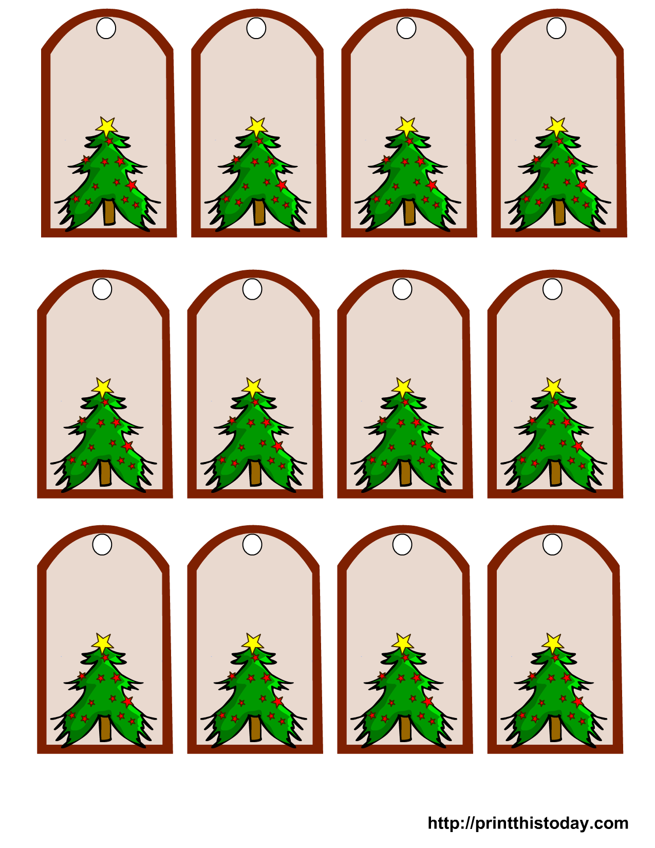 Free Printable Christmas Gift Tags featuring Christmas Tree