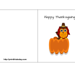 Free Printable Thanksgiving Card featuring Cute Owl