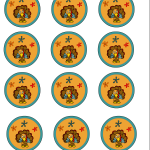 Thanksgiving Cupcake toppers featuring Turkey and Flowers