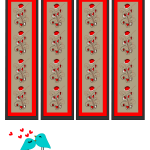 Valentine bookmarks with hearts and flowers design