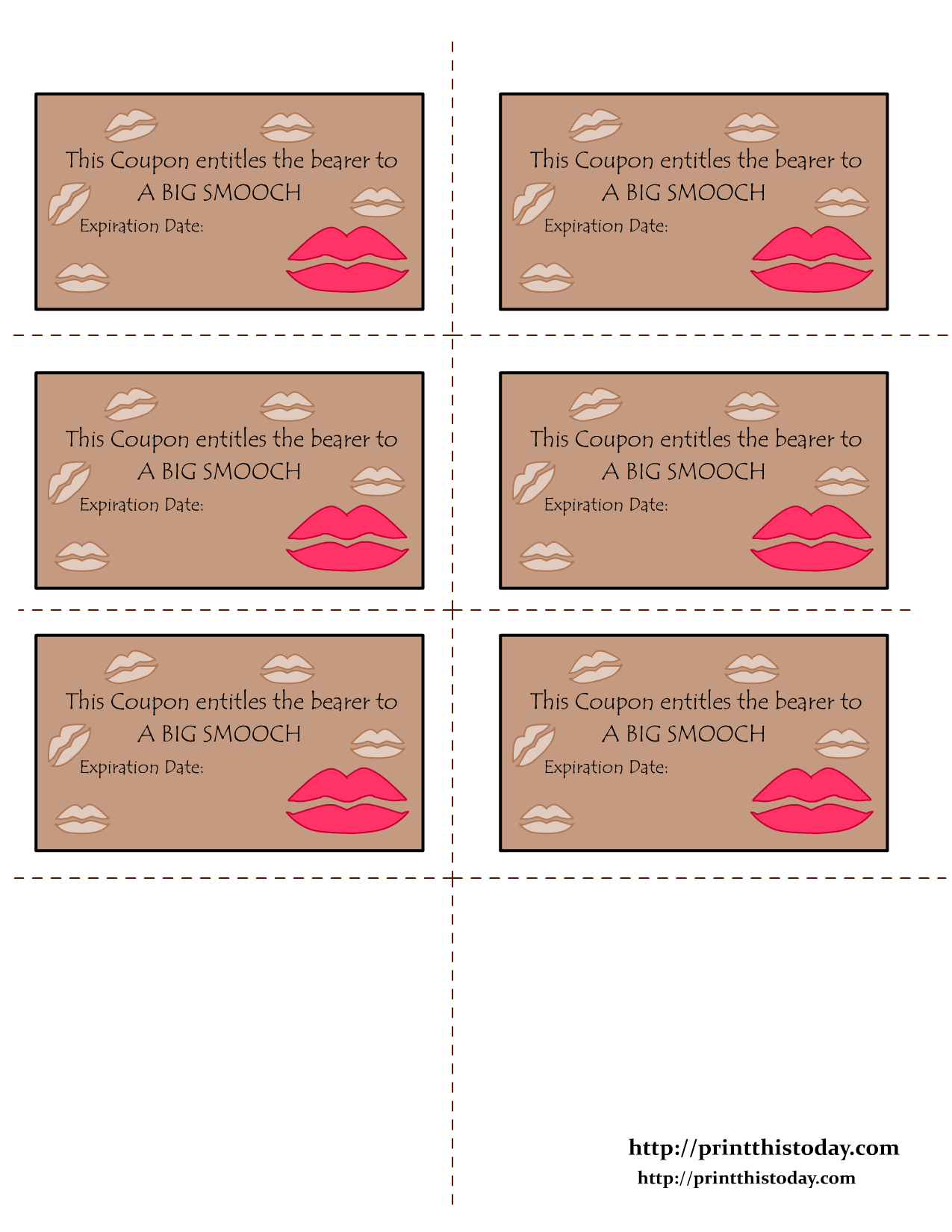 Free Printable Love Coupons Template