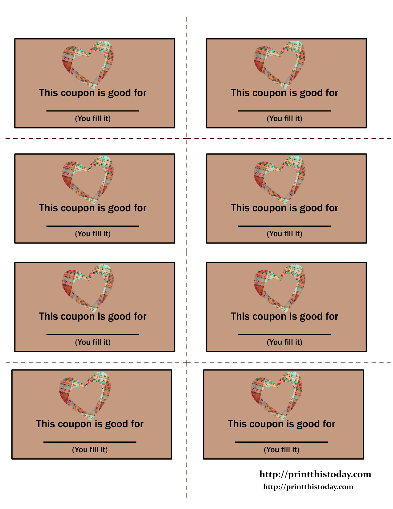 Love Coupon Template For Word