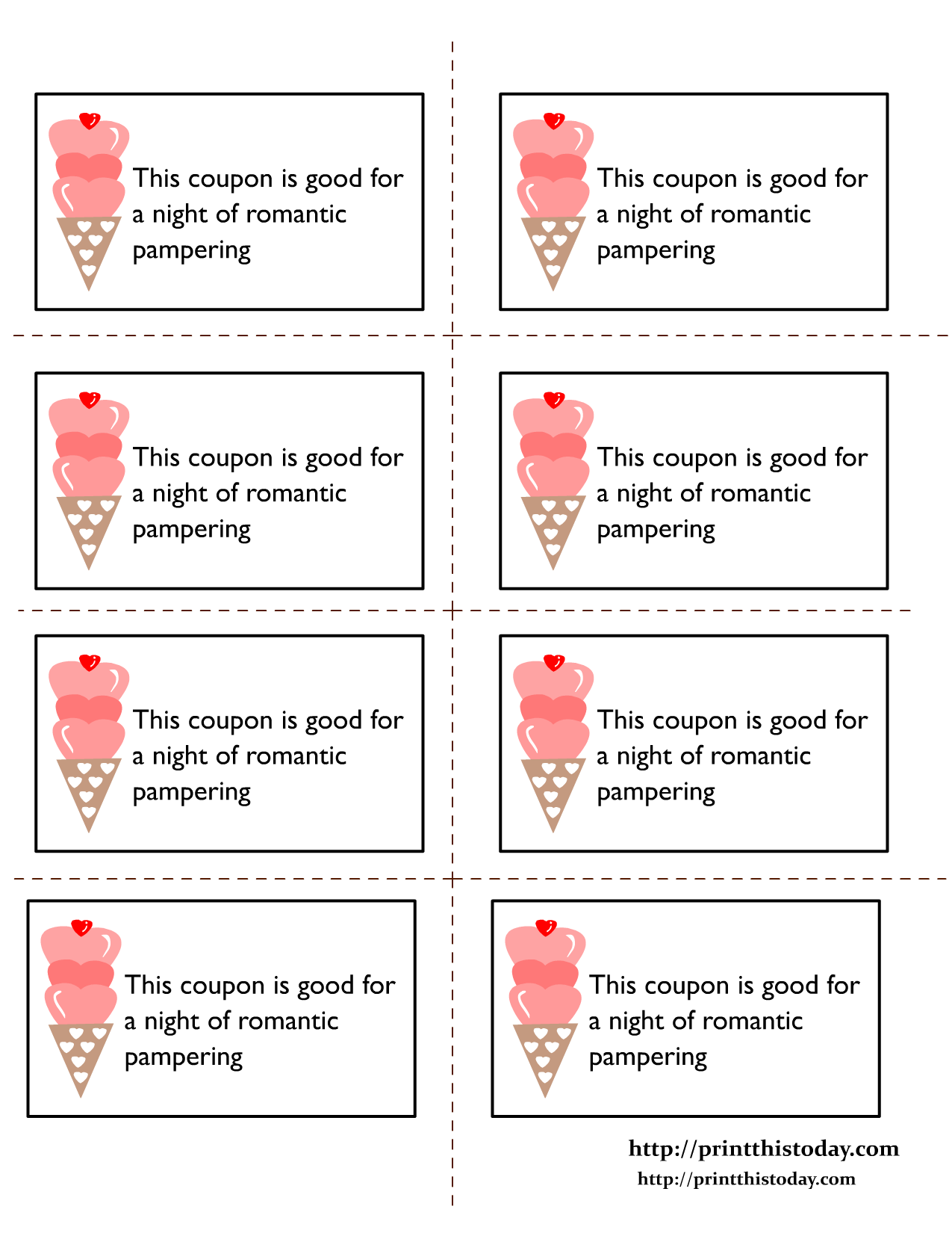 Free Printable Romantic Coupons For Him