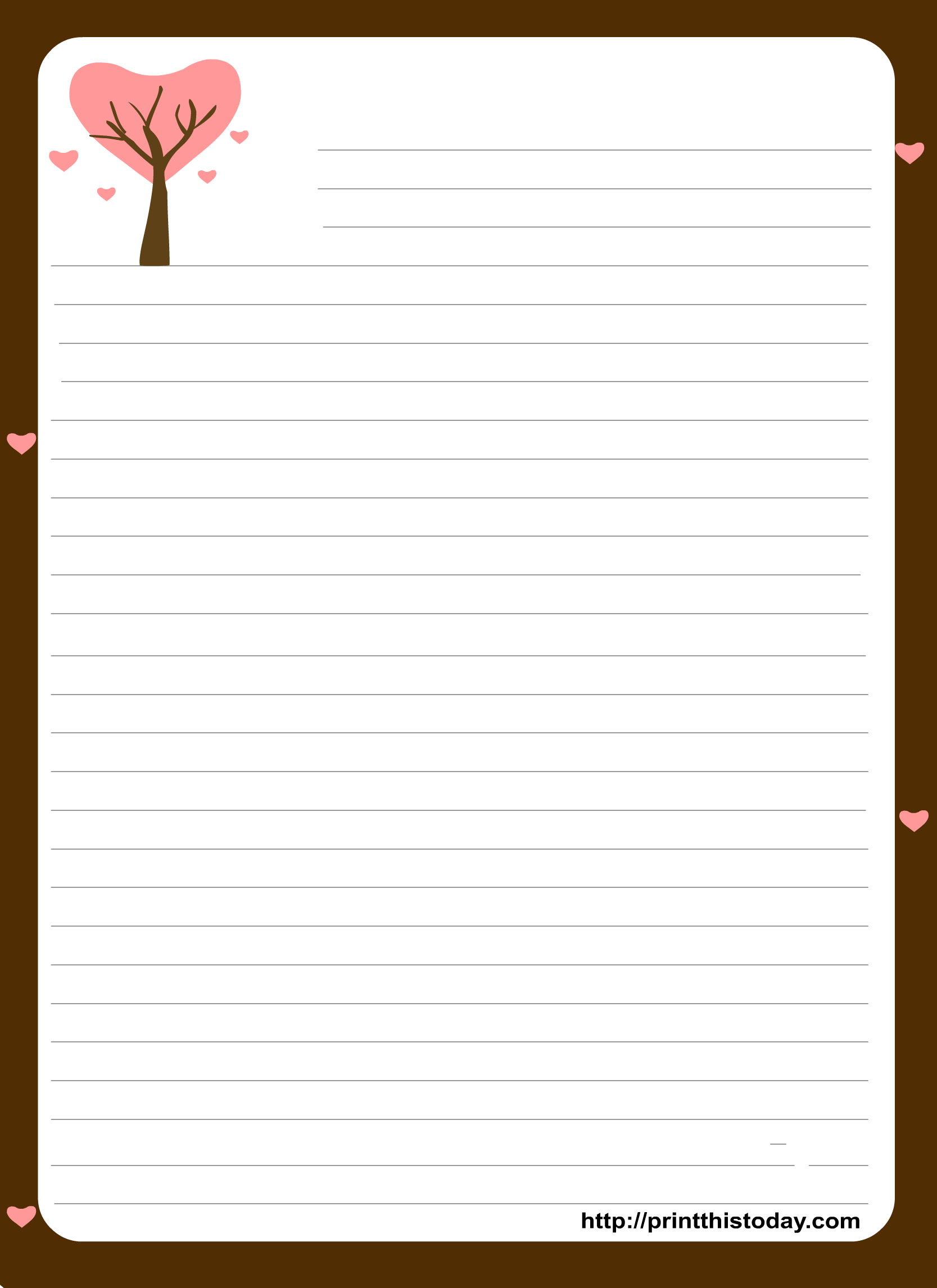Love letter Pad stationery featuring Love Tree