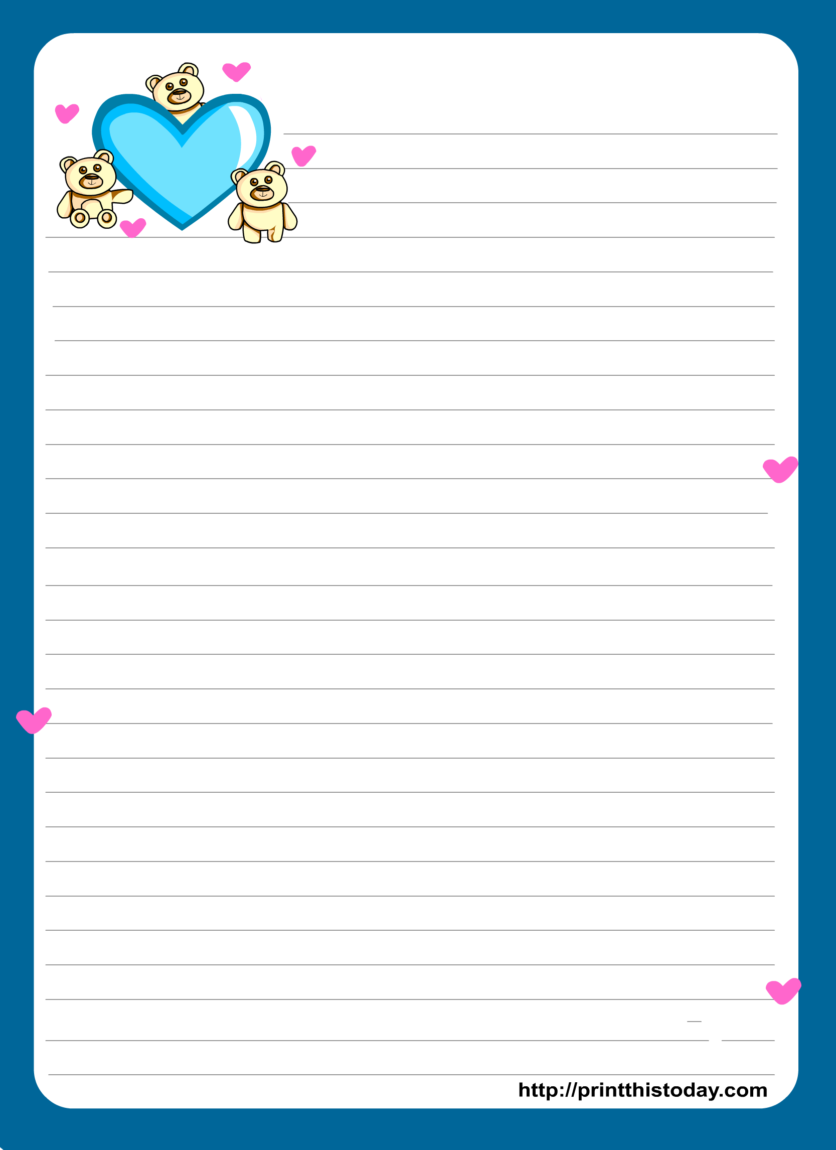 Free Printable Letter Writing Stationery 0982