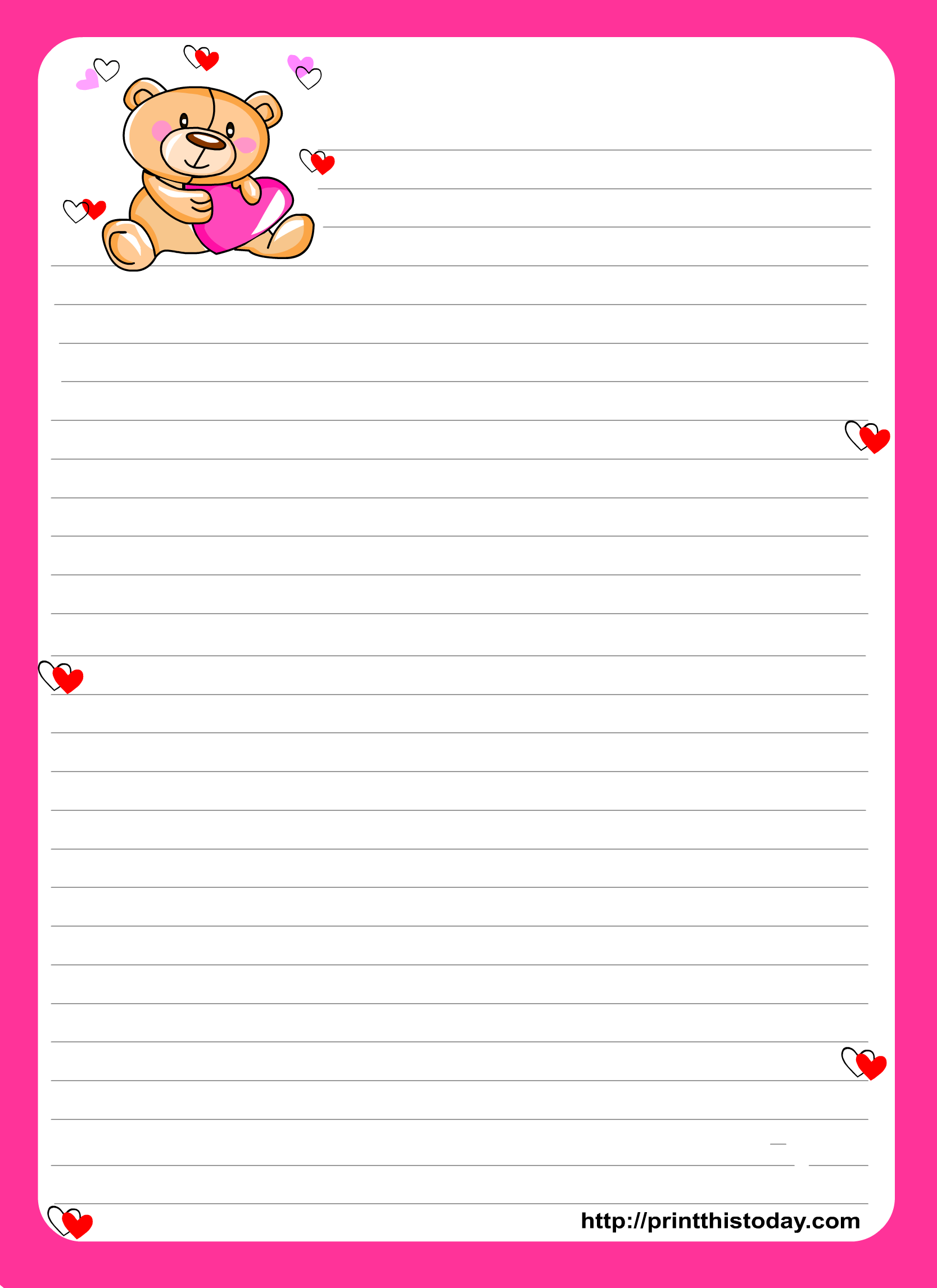 Teddy Bear Letter Template