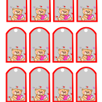 Favor tags featuring teddy bears