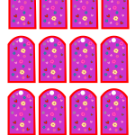 Valentine Favor tags with hearts and flowers