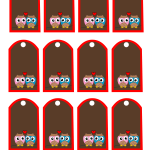 Favor tags with owls and heart