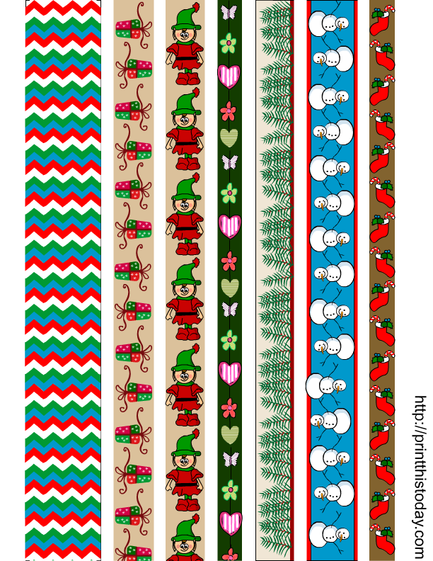28 Free Printable Christmas Washi Tapes