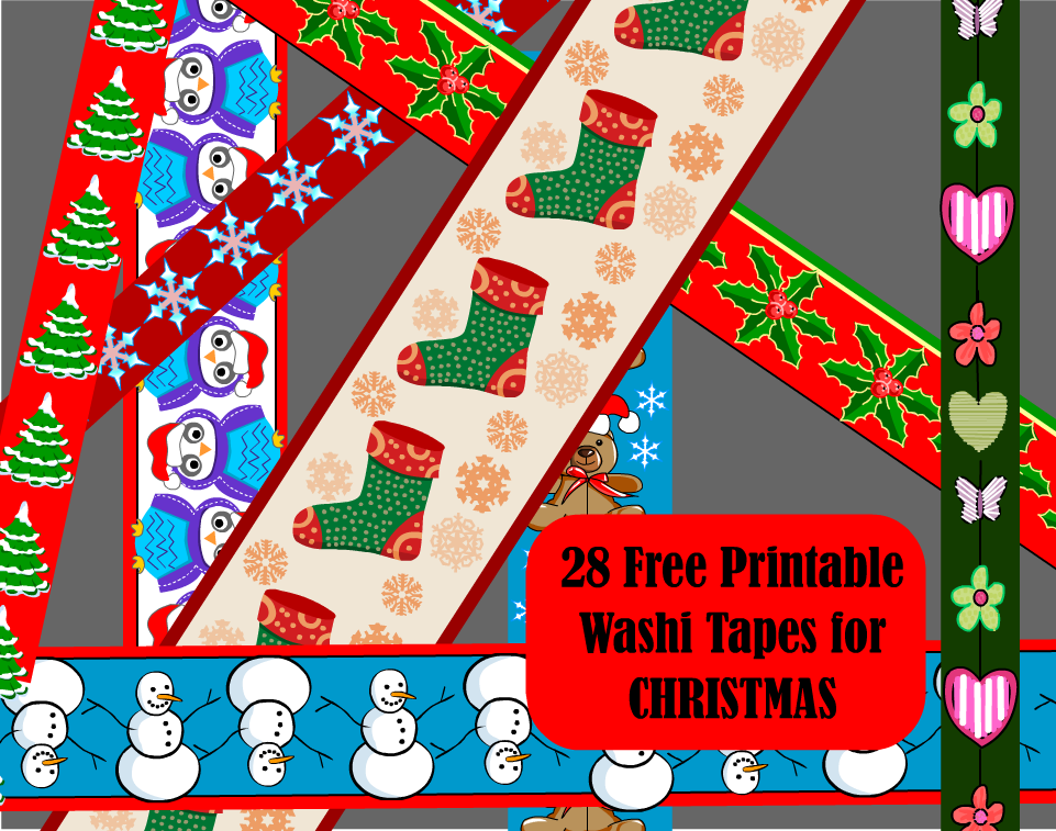 28 Free Printable Christmas Washi Tapes